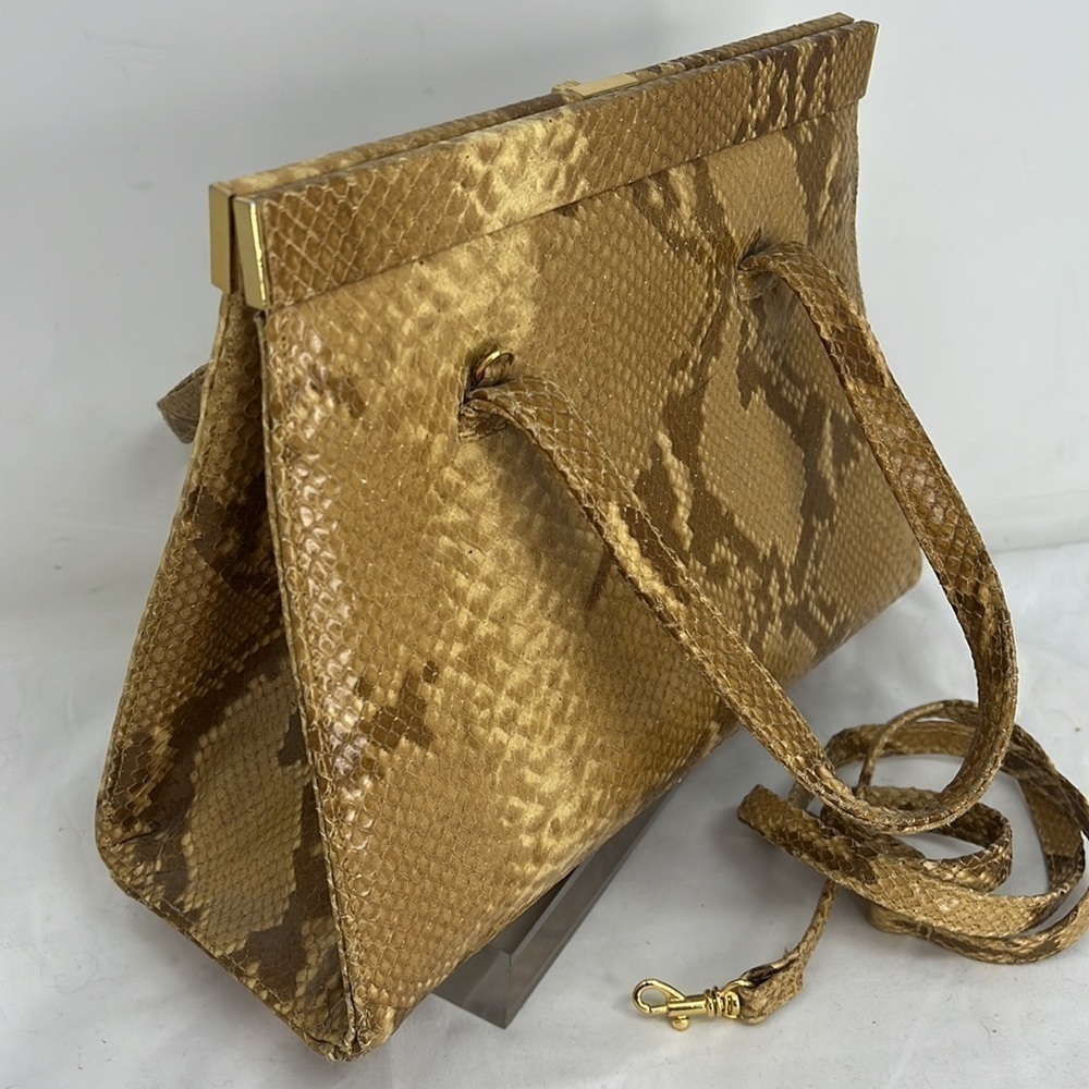 Susan Gail Structured Python Shoulder Hand Bag - Picture 4 of 10